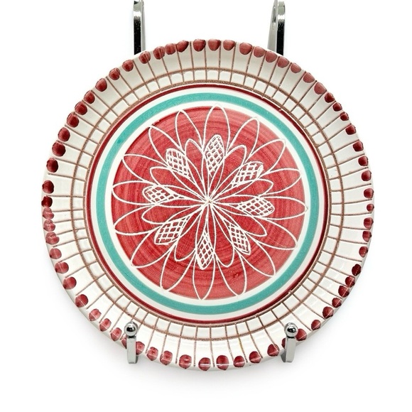 Vintage Elle Keramikk Plate, 7.75" Hand-Painted Floral, Norway, Signed, 1960’s - Picture 1 of 9